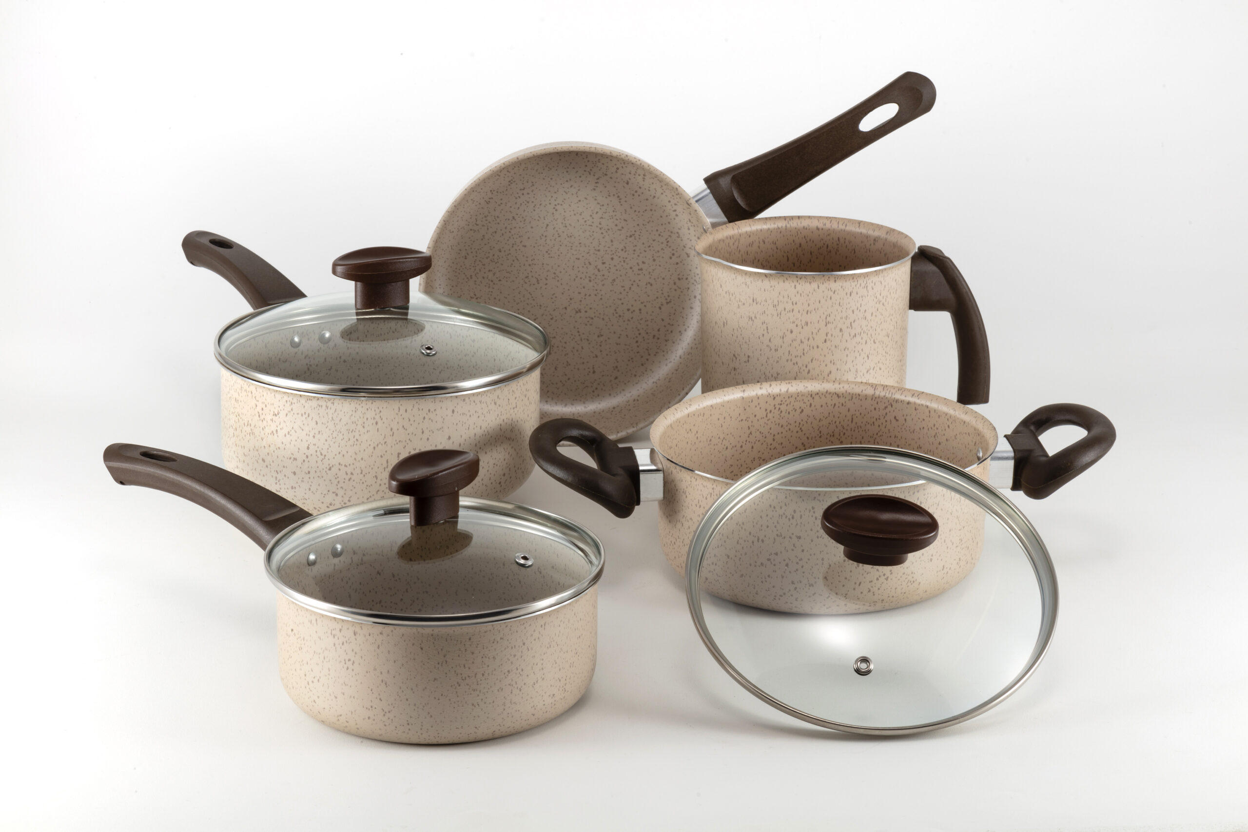 Conjunto Panelas 05 Peças - Crema Tampa de Vidro