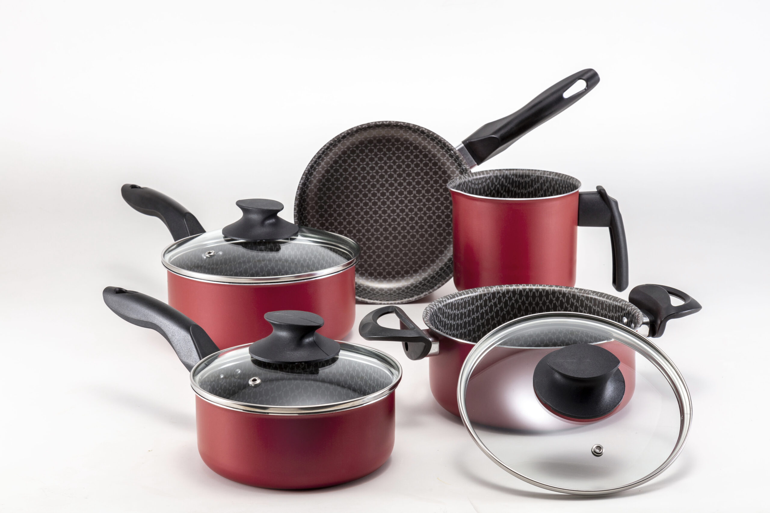 Conjunto Panelas 05 Peças - Rouge Tampa de Vidro