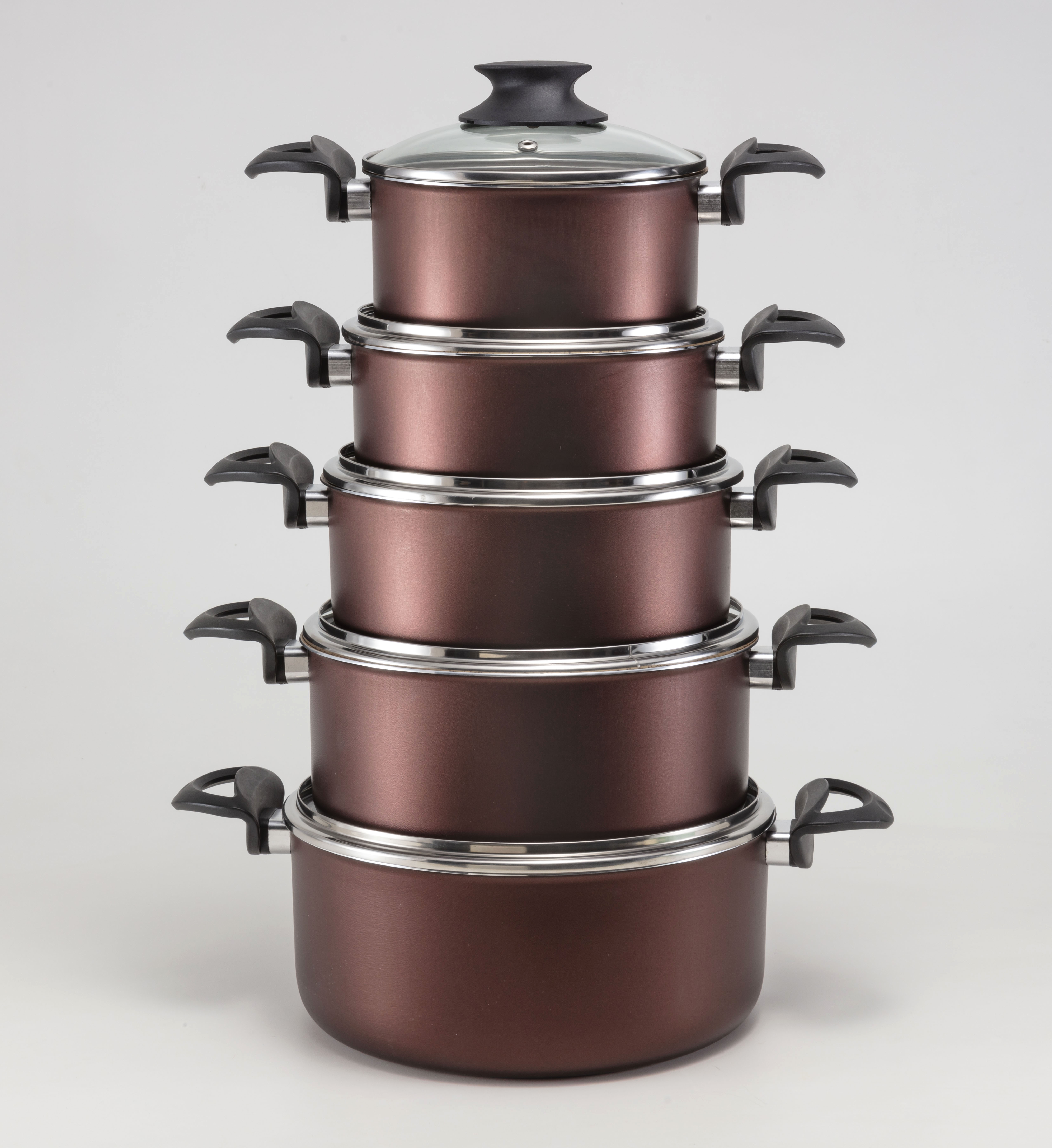 Conjunto de Caçarolas 16 a 24 - Dolce - Tampa de Vidro