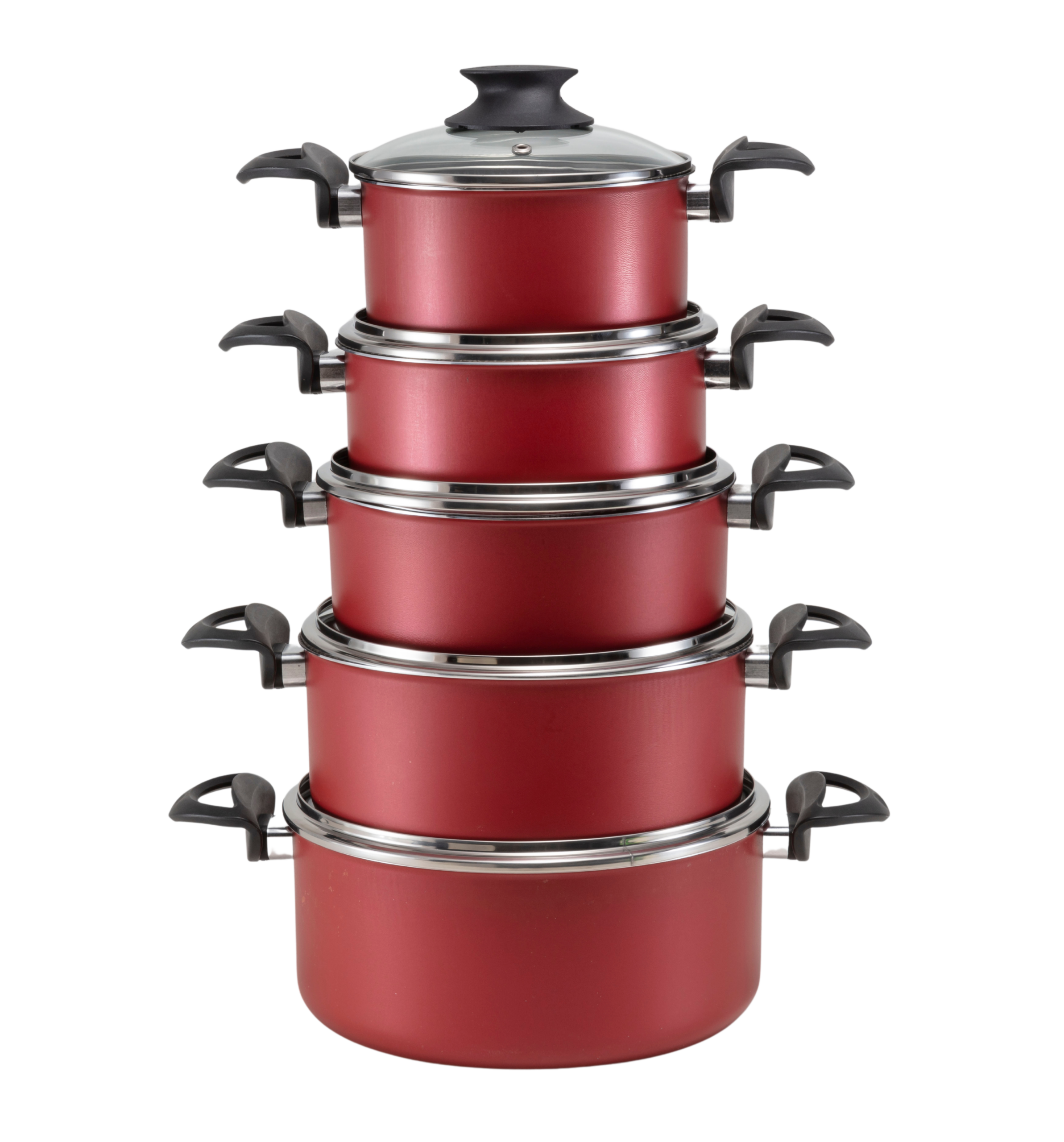 Conjunto de Caçarolas 16 a 24 - Rouge - Tampa de Vidro